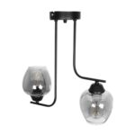 GLOBOSTAR® GLOSSA 201-0091 Vintage Φωτιστικό Οροφής με Ντουί 2 x E27 AC 220-240V IP20 - Μαύρο & Μαύρο Φιμέ - Μ40 x Π15 x Υ17cm - Image 6