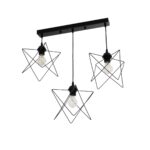 GLOBOSTAR® GLIND 201-0092 Vintage Κρεμαστό Φωτιστικό Οροφής με Ντουί 3 x E27 AC 220-240V IP20 - Μαύρο - Μ67 x Π24 x Υ55cm