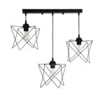 GLOBOSTAR® GLIND 201-0092 Vintage Κρεμαστό Φωτιστικό Οροφής με Ντουί 3 x E27 AC 220-240V IP20 - Μαύρο - Μ67 x Π24 x Υ55cm - Image 4