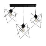 GLOBOSTAR® GLIND 201-0092 Vintage Κρεμαστό Φωτιστικό Οροφής με Ντουί 3 x E27 AC 220-240V IP20 - Μαύρο - Μ67 x Π24 x Υ55cm - Image 5