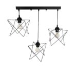 GLOBOSTAR® GLIND 201-0092 Vintage Κρεμαστό Φωτιστικό Οροφής με Ντουί 3 x E27 AC 220-240V IP20 - Μαύρο - Μ67 x Π24 x Υ55cm - Image 6