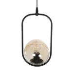 GLOBOSTAR® ZENITH 201-0093 Vintage Κρεμαστό Φωτιστικό Οροφής με Ντουί 1 x E27 AC 220-240V IP20 - Μαύρο & Μελί - Μ18 x Π15 x Υ38cm - Image 6