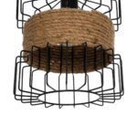 GLOBOSTAR® ORB 201-0096 Vintage Κρεμαστό Φωτιστικό Οροφής με Ντουί 1 x E27 AC 220-240V IP20 - Μαύρο & Μπεζ - Μ27 x Π27 x Υ31cm - Image 8