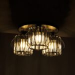 GLOBOSTAR® ILLUME 201-0100 Vintage Φωτιστικό Οροφής με Ντουί 3 x E27 AC 220-240V IP20 - Μαύρο & Διάφανο - Μ50 x Π50 x Υ19cm - Image 3