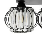 GLOBOSTAR® ILLUME 201-0100 Vintage Φωτιστικό Οροφής με Ντουί 3 x E27 AC 220-240V IP20 - Μαύρο & Διάφανο - Μ50 x Π50 x Υ19cm - Image 6