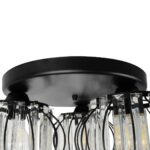 GLOBOSTAR® ILLUME 201-0100 Vintage Φωτιστικό Οροφής με Ντουί 3 x E27 AC 220-240V IP20 - Μαύρο & Διάφανο - Μ50 x Π50 x Υ19cm - Image 8