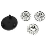 GLOBOSTAR® ILLUME 201-0100 Vintage Φωτιστικό Οροφής με Ντουί 3 x E27 AC 220-240V IP20 - Μαύρο & Διάφανο - Μ50 x Π50 x Υ19cm - Image 9