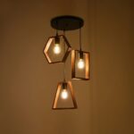 GLOBOSTAR® EMBER 201-0102 Vintage Κρεμαστό Φωτιστικό Οροφής με Ντουί 3 x E27 AC 220-240V IP20 - Καφέ & Μαύρο - Μ50 x Π50 x Υ70cm - Image 3