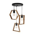 GLOBOSTAR® EMBER 201-0102 Vintage Κρεμαστό Φωτιστικό Οροφής με Ντουί 3 x E27 AC 220-240V IP20 - Καφέ & Μαύρο - Μ50 x Π50 x Υ70cm - Image 4