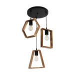 GLOBOSTAR® EMBER 201-0102 Vintage Κρεμαστό Φωτιστικό Οροφής με Ντουί 3 x E27 AC 220-240V IP20 - Καφέ & Μαύρο - Μ50 x Π50 x Υ70cm - Image 5