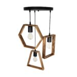 GLOBOSTAR® EMBER 201-0102 Vintage Κρεμαστό Φωτιστικό Οροφής με Ντουί 3 x E27 AC 220-240V IP20 - Καφέ & Μαύρο - Μ50 x Π50 x Υ70cm - Image 6