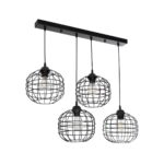 GLOBOSTAR® PULSAR 201-0103 Vintage Κρεμαστό Φωτιστικό Οροφής με Ντουί 4 x E27 AC 220-240V IP20 - Μαύρο - Μ80 x Π22 x Υ46cm