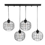 GLOBOSTAR® PULSAR 201-0103 Vintage Κρεμαστό Φωτιστικό Οροφής με Ντουί 4 x E27 AC 220-240V IP20 - Μαύρο - Μ80 x Π22 x Υ46cm - Image 4