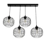 GLOBOSTAR® PULSAR 201-0103 Vintage Κρεμαστό Φωτιστικό Οροφής με Ντουί 4 x E27 AC 220-240V IP20 - Μαύρο - Μ80 x Π22 x Υ46cm - Image 5