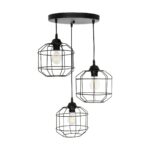 GLOBOSTAR® RAYNO 201-0108 Vintage Κρεμαστό Φωτιστικό Οροφής με Ντουί 3 x E27 AC 220-240V IP20 - Μαύρο - Μ42 x Π42 x Υ60cm - Image 4