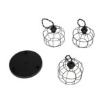 GLOBOSTAR® RAYNO 201-0108 Vintage Κρεμαστό Φωτιστικό Οροφής με Ντουί 3 x E27 AC 220-240V IP20 - Μαύρο - Μ42 x Π42 x Υ60cm - Image 9