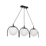 GLOBOSTAR® FLASHO 201-0111 Vintage Κρεμαστό Φωτιστικό Οροφής με Ντουί 3 x E27 AC 220-240V IP20 - Μαύρο & Λευκό - Μ73 x Π15 x Υ23cm