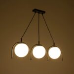 GLOBOSTAR® FLASHO 201-0111 Vintage Κρεμαστό Φωτιστικό Οροφής με Ντουί 3 x E27 AC 220-240V IP20 - Μαύρο & Λευκό - Μ73 x Π15 x Υ23cm - Image 3