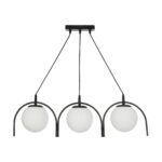 GLOBOSTAR® FLASHO 201-0111 Vintage Κρεμαστό Φωτιστικό Οροφής με Ντουί 3 x E27 AC 220-240V IP20 - Μαύρο & Λευκό - Μ73 x Π15 x Υ23cm - Image 4