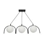 GLOBOSTAR® FLASHO 201-0111 Vintage Κρεμαστό Φωτιστικό Οροφής με Ντουί 3 x E27 AC 220-240V IP20 - Μαύρο & Λευκό - Μ73 x Π15 x Υ23cm - Image 5