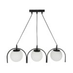 GLOBOSTAR® FLASHO 201-0111 Vintage Κρεμαστό Φωτιστικό Οροφής με Ντουί 3 x E27 AC 220-240V IP20 - Μαύρο & Λευκό - Μ73 x Π15 x Υ23cm - Image 6