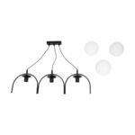 GLOBOSTAR® FLASHO 201-0111 Vintage Κρεμαστό Φωτιστικό Οροφής με Ντουί 3 x E27 AC 220-240V IP20 - Μαύρο & Λευκό - Μ73 x Π15 x Υ23cm - Image 9