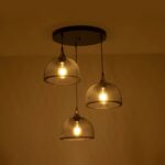 GLOBOSTAR® FLICKA 201-0113 Vintage Κρεμαστό Φωτιστικό Οροφής με Ντουί 3 x E27 AC 220-240V IP20 - Μαύρο & Χάλκινο - Μ55 x Π55 x Υ65cm - Image 3