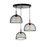 GLOBOSTAR® FLICKA 201-0113 Vintage Κρεμαστό Φωτιστικό Οροφής με Ντουί 3 x E27 AC 220-240V IP20 - Μαύρο & Χάλκινο - Μ55 x Π55 x Υ65cm - Image 4