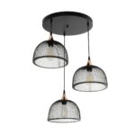 GLOBOSTAR® FLICKA 201-0113 Vintage Κρεμαστό Φωτιστικό Οροφής με Ντουί 3 x E27 AC 220-240V IP20 - Μαύρο & Χάλκινο - Μ55 x Π55 x Υ65cm - Image 5