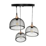 GLOBOSTAR® FLICKA 201-0113 Vintage Κρεμαστό Φωτιστικό Οροφής με Ντουί 3 x E27 AC 220-240V IP20 - Μαύρο & Χάλκινο - Μ55 x Π55 x Υ65cm - Image 6