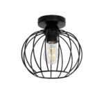 GLOBOSTAR® BITUIN 201-0116 Μοντέρνο Φωτιστικό Οροφής με Ντουί 1 x E27 AC 220-240V IP20 - Μαύρο - Μ21 x Π21 x Υ18cm