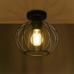 GLOBOSTAR® BITUIN 201-0116 Μοντέρνο Φωτιστικό Οροφής με Ντουί 1 x E27 AC 220-240V IP20 - Μαύρο - Μ21 x Π21 x Υ18cm - Image 3