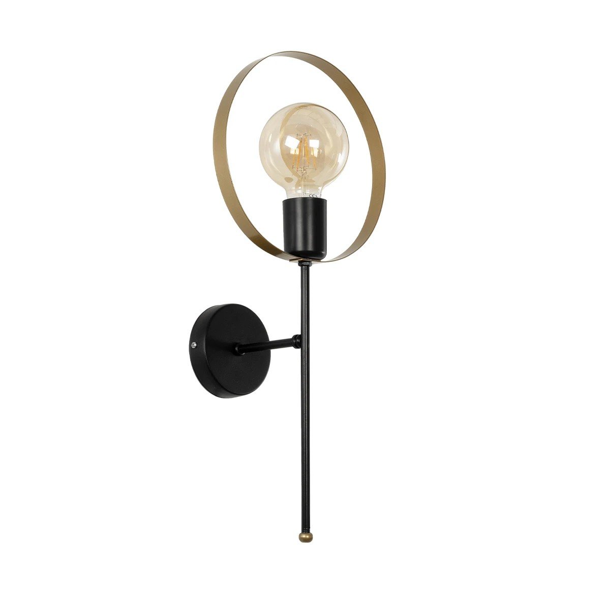 201_0120_0 GLOBOSTAR® SOPA 201-0120 Μοντέρνο Φωτιστικό Τοίχου - Απλίκα με Ντουί 1 x E27 AC 220-240V IP20 - Μαύρο & Χρυσό - Μ23 x Π15 x Υ51cm - Image 1
