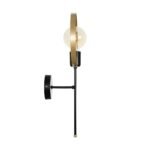 GLOBOSTAR® SOPA 201-0120 Μοντέρνο Φωτιστικό Τοίχου - Απλίκα με Ντουί 1 x E27 AC 220-240V IP20 - Μαύρο & Χρυσό - Μ23 x Π15 x Υ51cm - Image 5