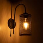 GLOBOSTAR® HANDANG 201-0123 Vintage Φωτιστικό Τοίχου - Απλίκα με Ντουί 1 x E27 AC 220-240V IP20 - Μαύρο - Μ12 x Π24 x Υ34cm - Image 3