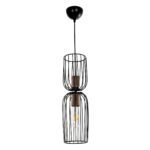 GLOBOSTAR® LAVERA 201-0124 Vintage Κρεμαστό Φωτιστικό Οροφής με Ντουί 1 x E27 AC 220-240V IP20 - Μαύρο & Μπρούτζινο - Μ14 x Π14 x Υ44cm - Image 4