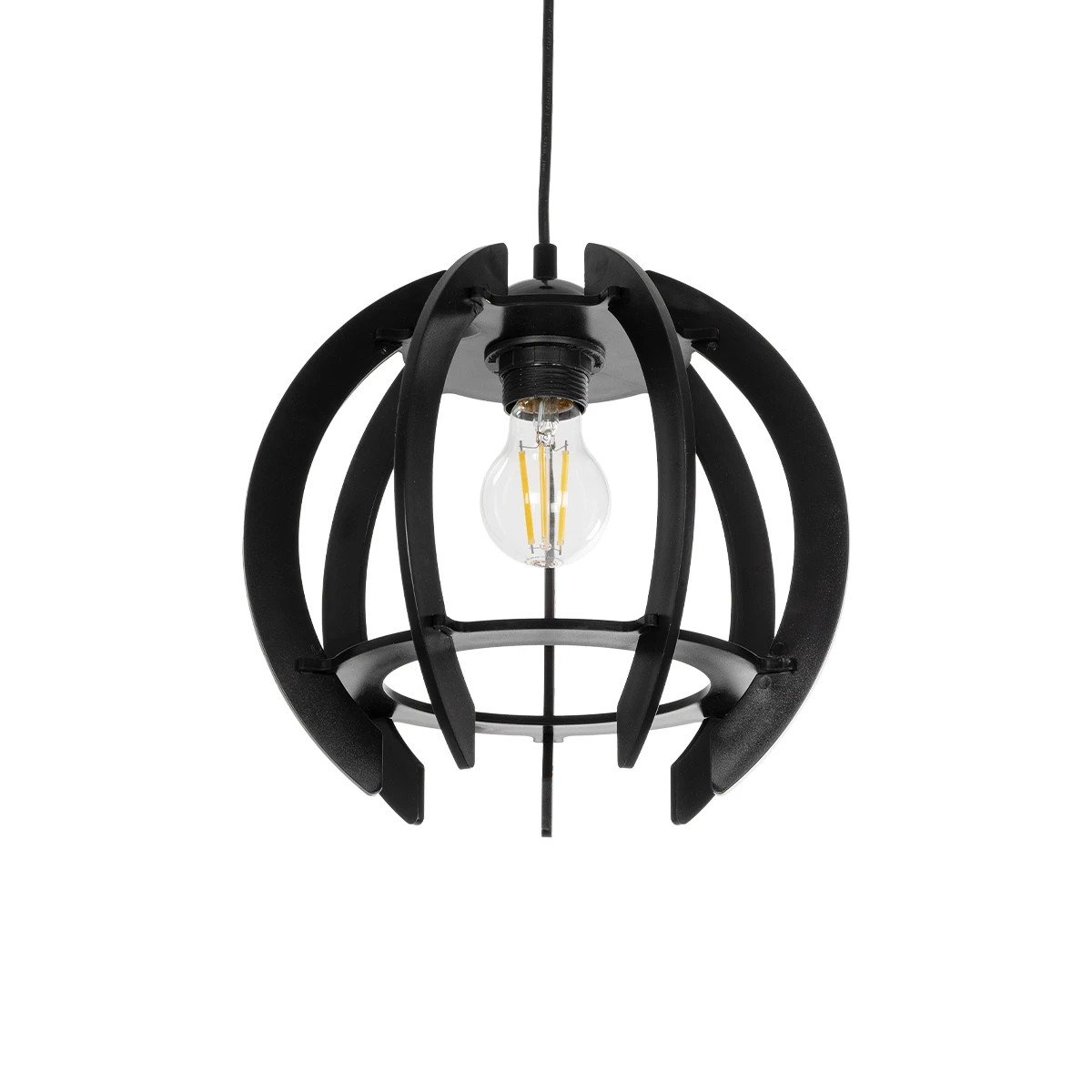 202_0028_00 GLOBOSTAR® VIVIDUS 202-0028 Μοντέρνο Κρεμαστό Φωτιστικό Οροφής με Ντουί 1 x E27 AC 220-240V IP20 - Μαύρο - Μ27 x Π27 x Υ27cm - Image 1