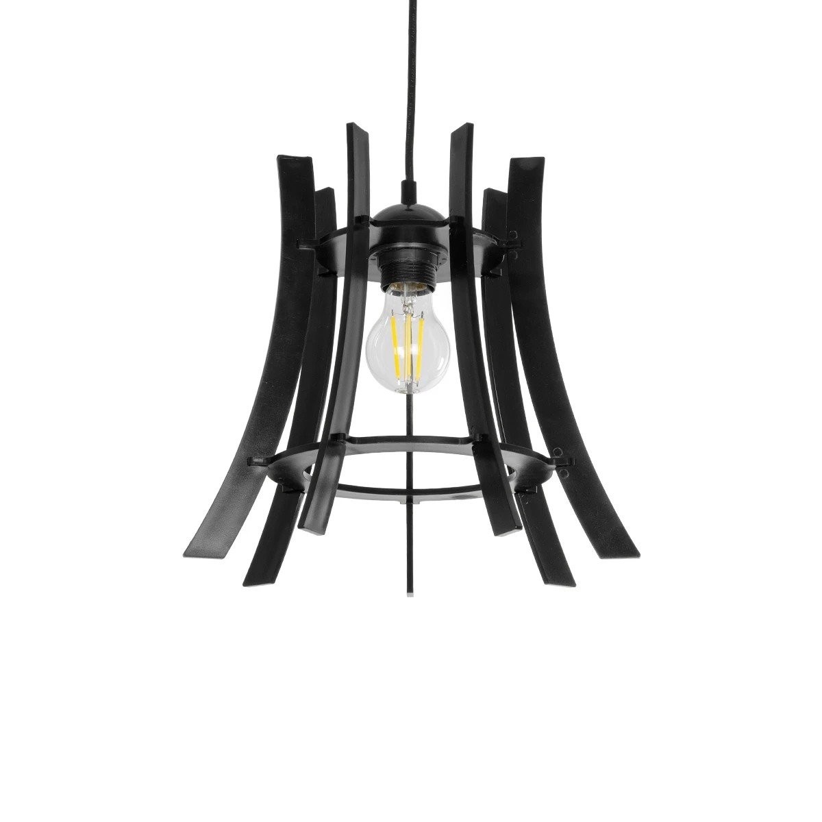 202_0029_00 GLOBOSTAR® VIVIDUS 202-0029 Μοντέρνο Κρεμαστό Φωτιστικό Οροφής με Ντουί 1 x E27 AC 220-240V IP20 - Μαύρο - Μ30 x Π30 x Υ29cm - Image 1