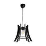 GLOBOSTAR® VIVIDUS 202-0029 Μοντέρνο Κρεμαστό Φωτιστικό Οροφής με Ντουί 1 x E27 AC 220-240V IP20 - Μαύρο - Μ30 x Π30 x Υ29cm - Image 4