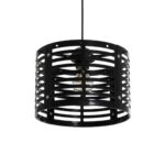 GLOBOSTAR® DOMINIC 202-0030 Μοντέρνο Κρεμαστό Φωτιστικό Οροφής με Ντουί 1 x E27 AC 220-240V IP20 - Μαύρο - Μ27 x Π27 x Υ29cm