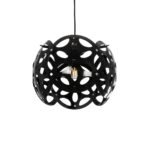 GLOBOSTAR® DOMINIC 202-0031 Μοντέρνο Κρεμαστό Φωτιστικό Οροφής με Ντουί 1 x E27 AC 220-240V IP20 - Μαύρο - Μ30 x Π30 x Υ24cm