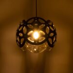 GLOBOSTAR® DOMINIC 202-0031 Μοντέρνο Κρεμαστό Φωτιστικό Οροφής με Ντουί 1 x E27 AC 220-240V IP20 - Μαύρο - Μ30 x Π30 x Υ24cm - Image 3