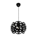 GLOBOSTAR® DOMINIC 202-0031 Μοντέρνο Κρεμαστό Φωτιστικό Οροφής με Ντουί 1 x E27 AC 220-240V IP20 - Μαύρο - Μ30 x Π30 x Υ24cm - Image 4