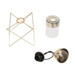 GLOBOSTAR® PLEX 202-0037 Μοντέρνο Κρεμαστό Φωτιστικό Οροφής με Ντουί 1 x E27 AC 220-240V IP20 - Χρυσό & Διάφανο - Μ25 x Π25 x Υ23cm - Image 11