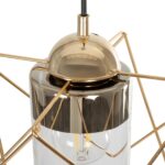 GLOBOSTAR® PLEX 202-0037 Μοντέρνο Κρεμαστό Φωτιστικό Οροφής με Ντουί 1 x E27 AC 220-240V IP20 - Χρυσό & Διάφανο - Μ25 x Π25 x Υ23cm - Image 8