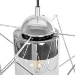 GLOBOSTAR® PLEX 202-0038 Μοντέρνο Κρεμαστό Φωτιστικό Οροφής με Ντουί 1 x E27 AC 220-240V IP20 - Ασημί & Διάφανο - Μ25 x Π25 x Υ23cm - Image 8