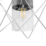 GLOBOSTAR® PLEX 202-0038 Μοντέρνο Κρεμαστό Φωτιστικό Οροφής με Ντουί 1 x E27 AC 220-240V IP20 - Ασημί & Διάφανο - Μ25 x Π25 x Υ23cm - Image 9