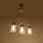 GLOBOSTAR® PLEX 202-0039 Μοντέρνο Κρεμαστό Φωτιστικό Οροφής με Ντουί 3 x E27 AC 220-240V IP20 - Ασημί & Διάφανο - Μ56 x Π17 x Υ24cm - Image 3