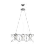 GLOBOSTAR® PLEX 202-0039 Μοντέρνο Κρεμαστό Φωτιστικό Οροφής με Ντουί 3 x E27 AC 220-240V IP20 - Ασημί & Διάφανο - Μ56 x Π17 x Υ24cm - Image 4