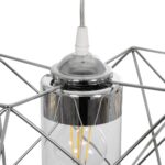 GLOBOSTAR® PLEX 202-0039 Μοντέρνο Κρεμαστό Φωτιστικό Οροφής με Ντουί 3 x E27 AC 220-240V IP20 - Ασημί & Διάφανο - Μ56 x Π17 x Υ24cm - Image 8